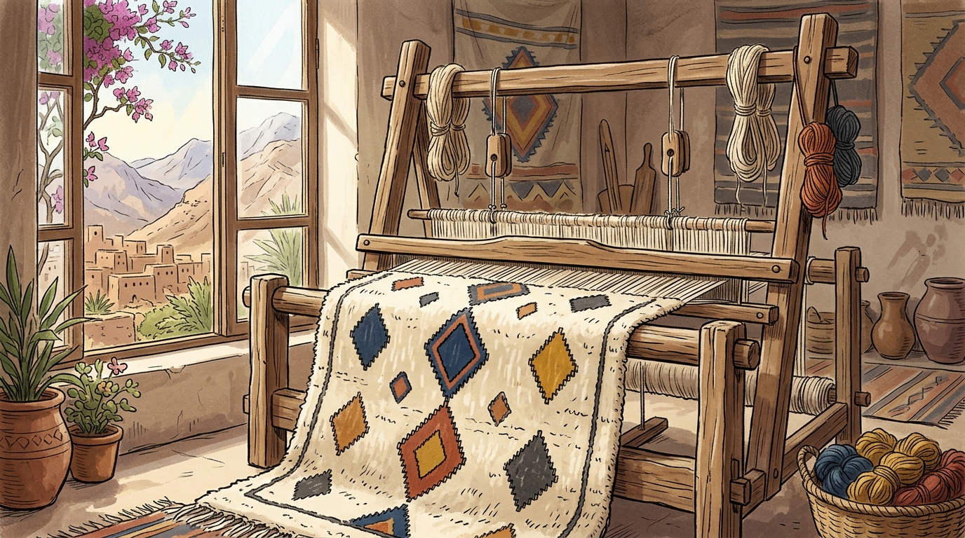 Berber Carpets Decoded: What the Symbols on Beni Ourain and Boucherouite Rugs Actually Mean